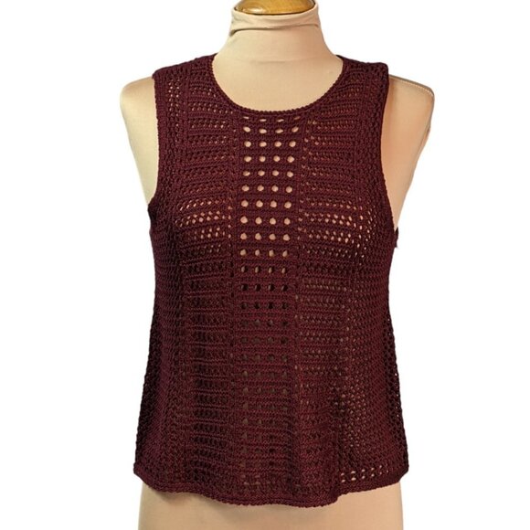 RUE 21 Knit Round Neck Tank Top Burgundy Size Small - Picture 10 of 10